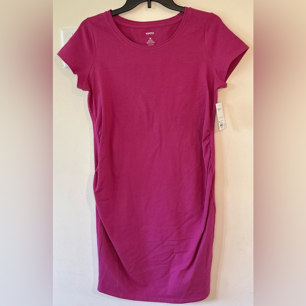 Sonoma Maternity Magenta Everyday Tee Dress NWT Size Maternity Medium